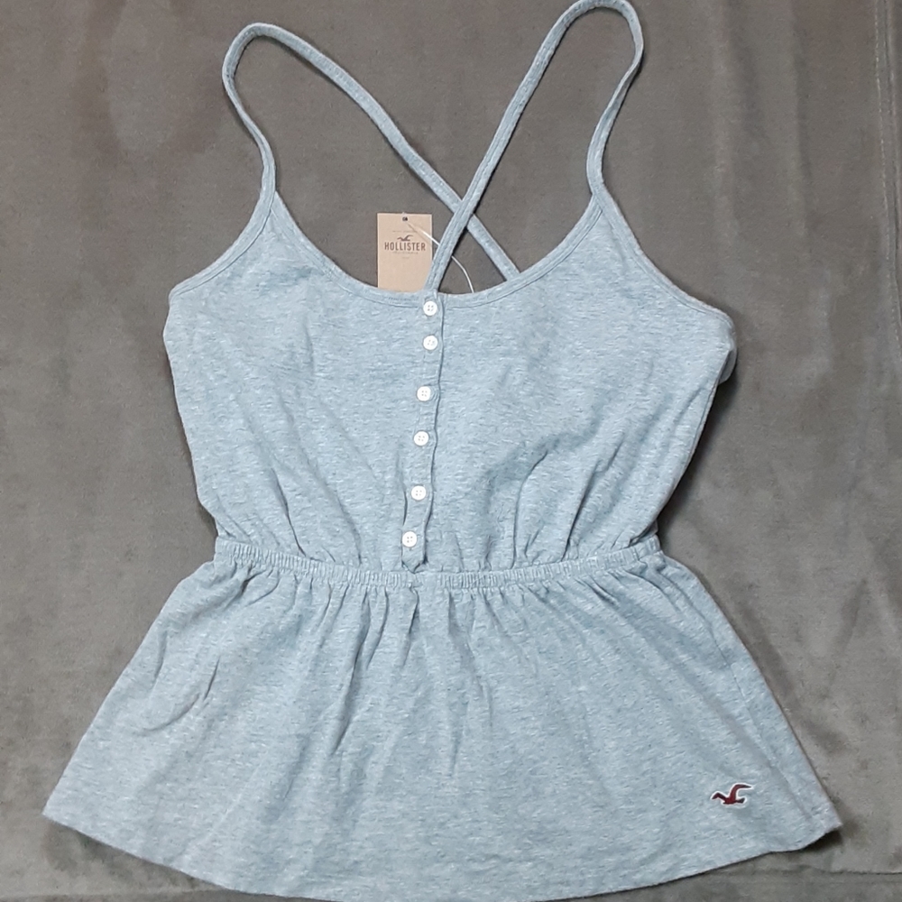Hollister Women's Shirt Dress Crop Free Flow Ruffle Heather Grey Size S Nwt